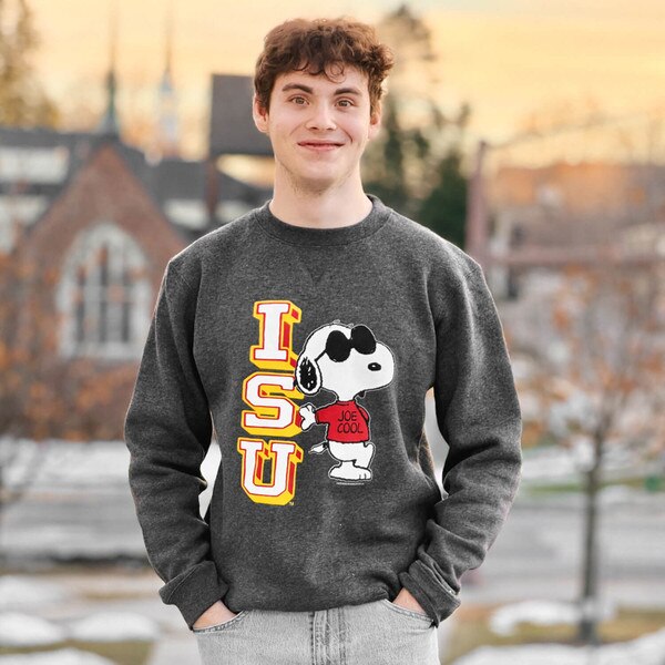 Peanuts & Iowa State Gray Joe Cool Crewneck